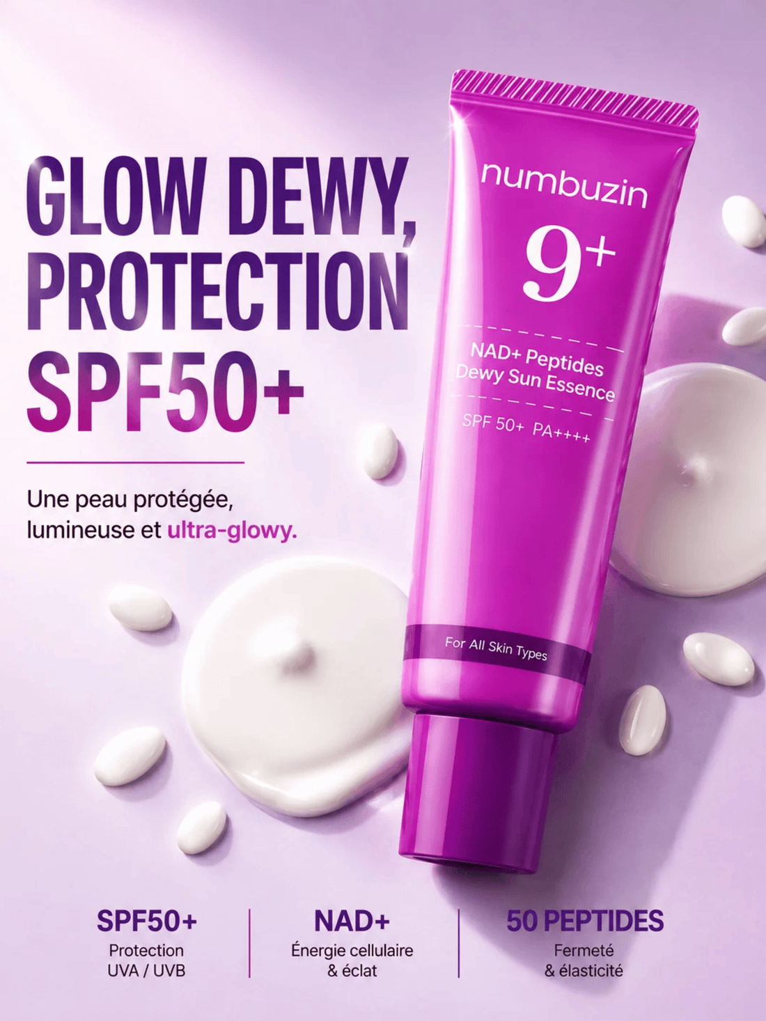 Numbuzin - Protection solaire - No.9 NAD Peptides Dewy Sun Essence