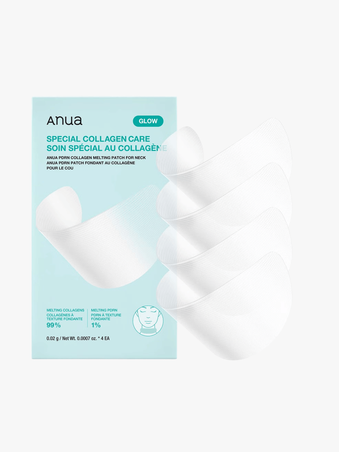 Anua - Patch Glass Skin - PDRN Collagen Melting Patch For Neck - Pour le cou