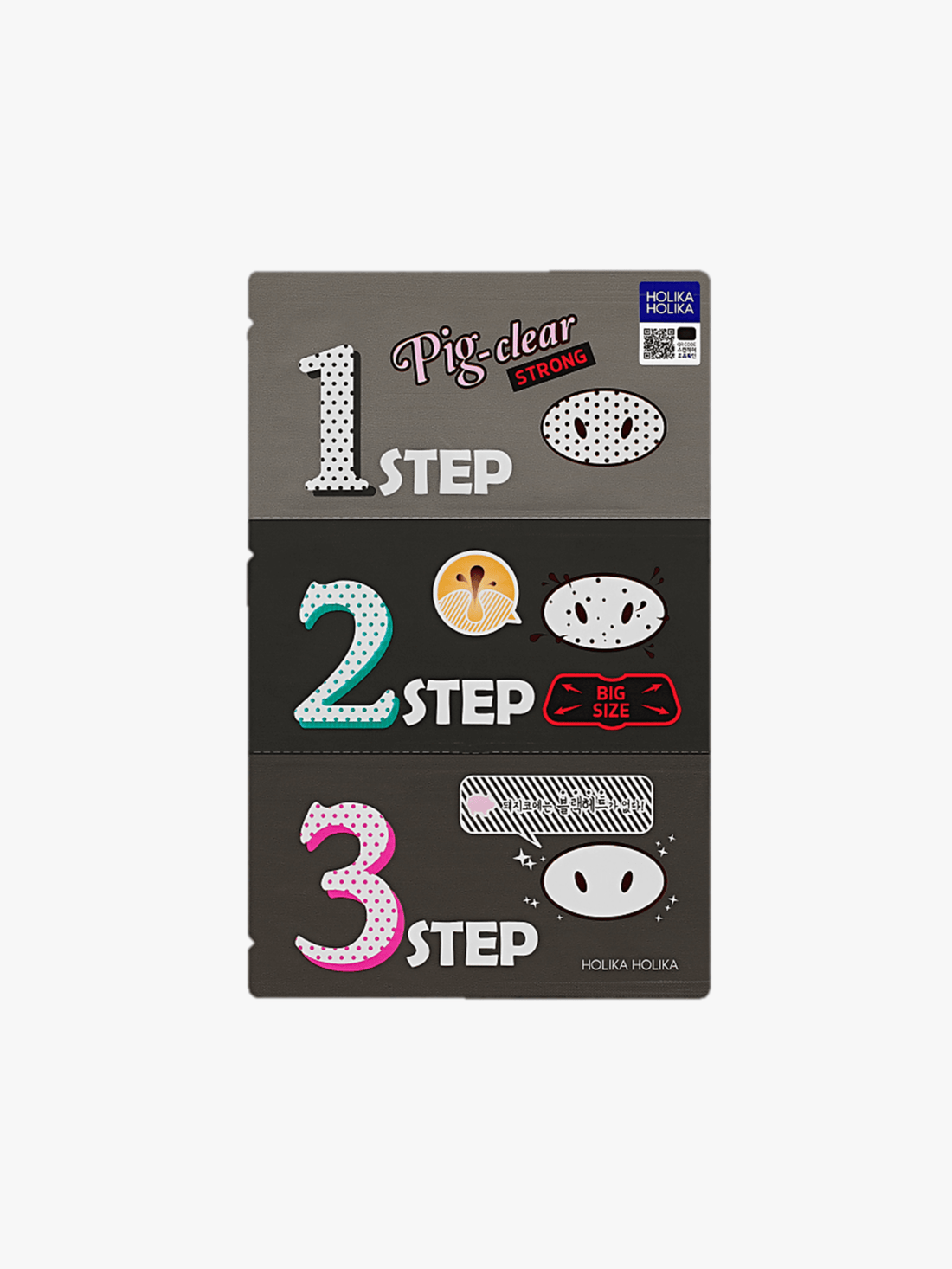Holika Holika - Blackhead Patches - Pig Nose Clear Blackhead 3-Step Kit (Strong)