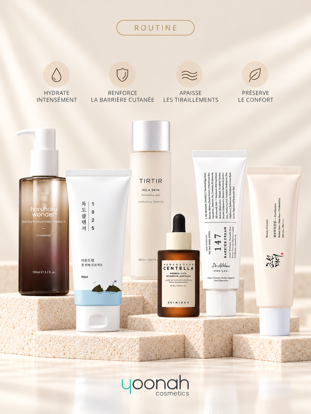 Routine Peau Sèche &amp; Déshydratée – Hydratation Intense &amp; Barrière Cutanée
